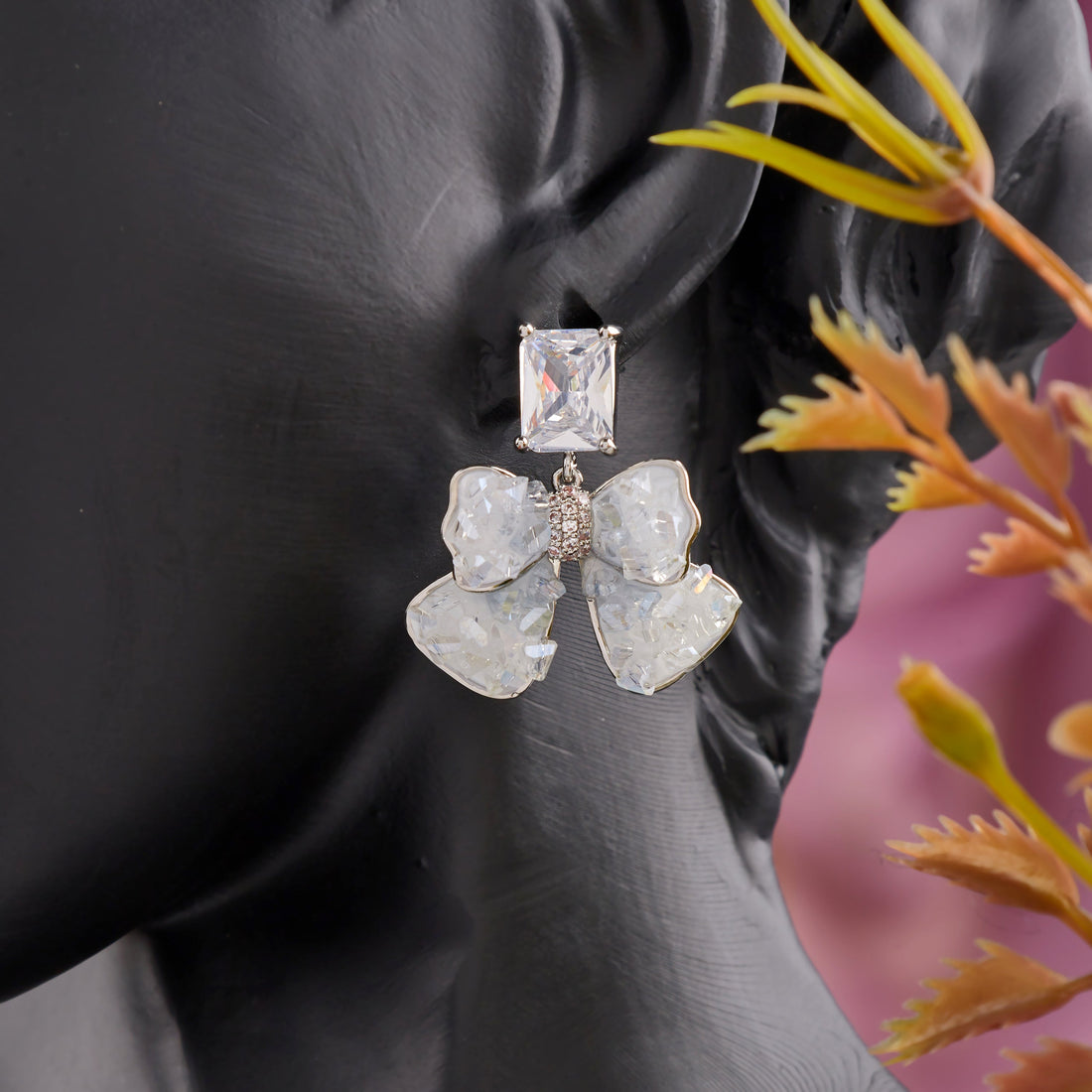 Crystalline Butterfly Bows Earrings