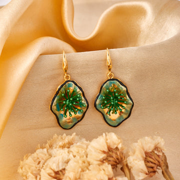 Green Coral Earrings